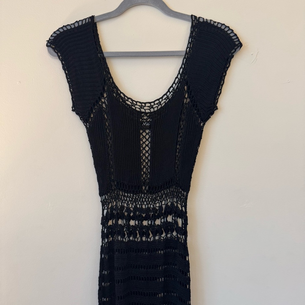 ABS Allen Schwartz Black Crochet Dress
